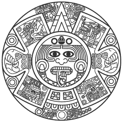 Aztec sun stone symbol