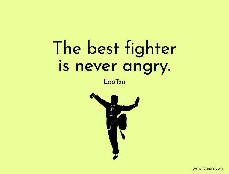 The best fighter is never angry.