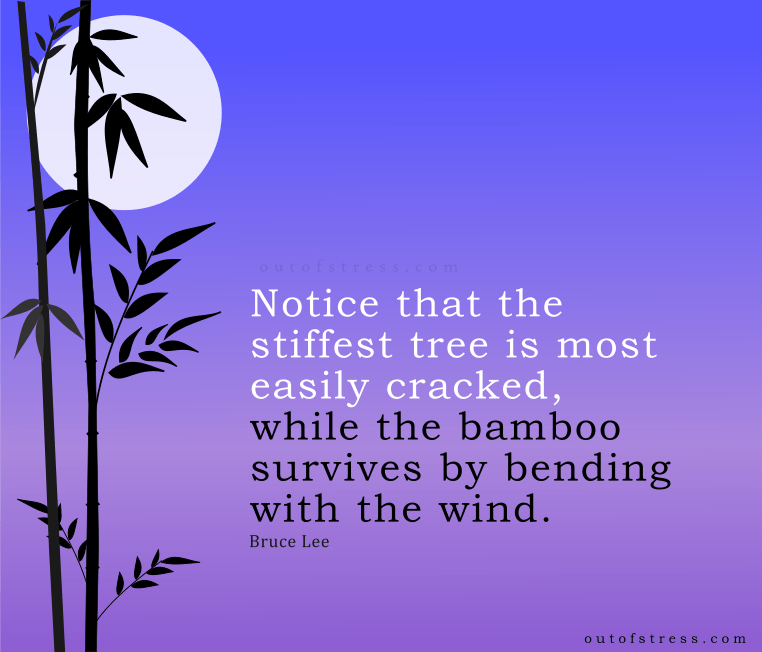 Bamboo bends with the wind quote by Bruce Lee