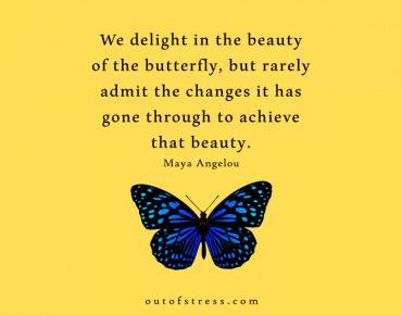 We delight in the beauty of the butterfly, but rarely admit the changes it has gone through to achieve that beauty.