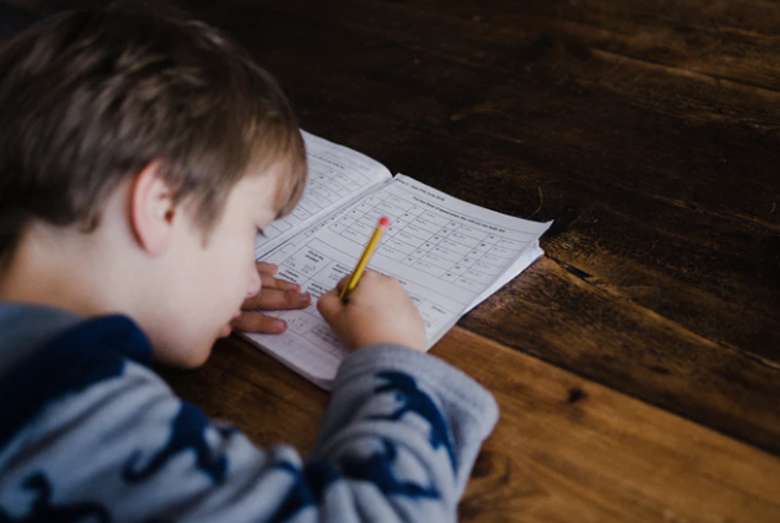 Child doing homework