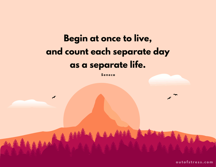 Begin at once to live, and count each separate day as a separate life.