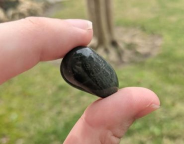 Dark green aventurine with mica inclusions