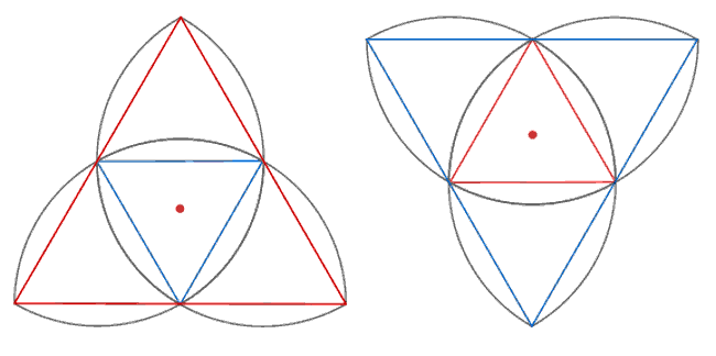 Equilateral triangles within triquetra