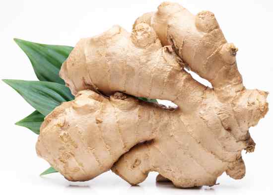 Ginger with leaves