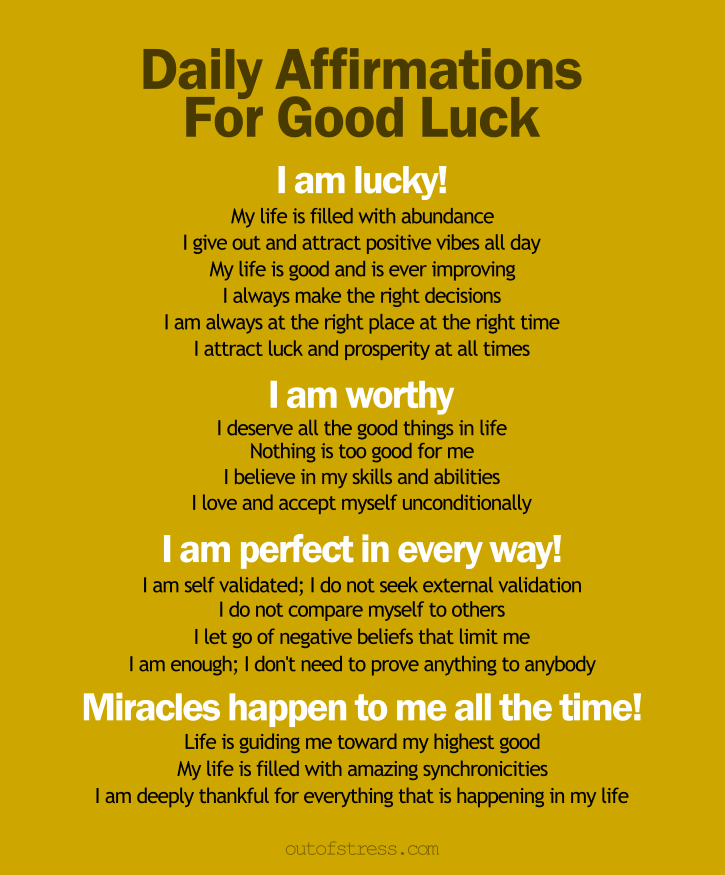 Affirmations for good luck