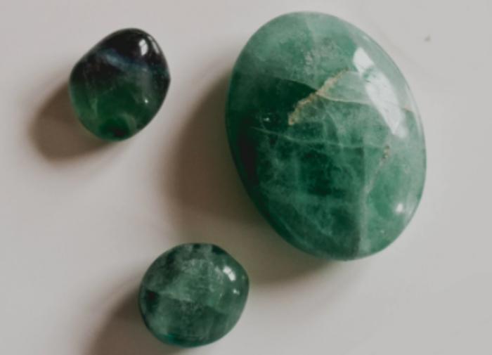Green aventurine crystals