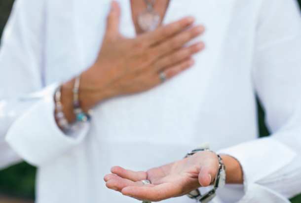Hand on heart chakra
