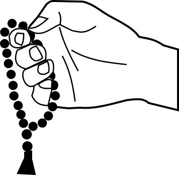 Hand with Mala Beads