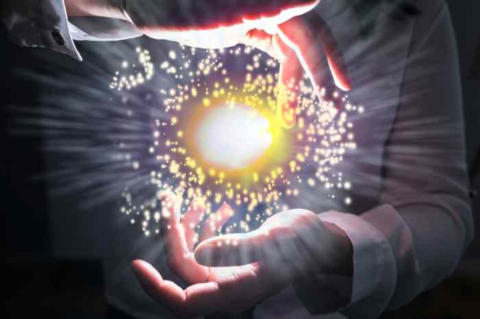 Hands holding energy