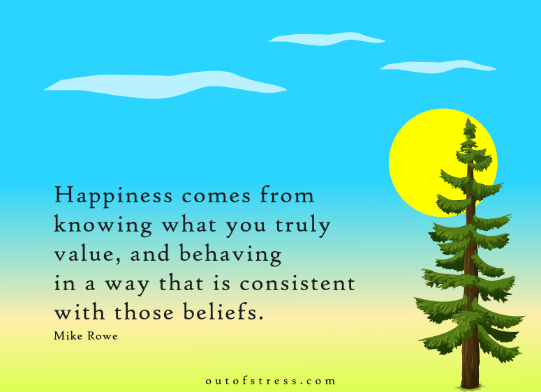 Happiness comes from knowing what you truly value, and behaving in a way that’s consistent with those beliefs. - Mike Rowe