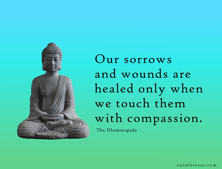 Our sorrows and wounds are healed only when we touch them with compassion. - The Dhammapada