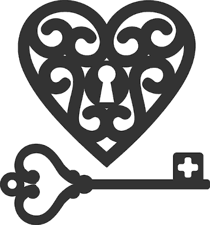 Heart lock and key