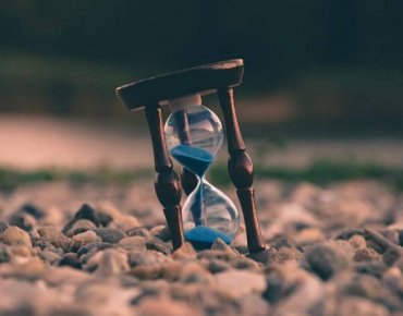 Hourglass in sand