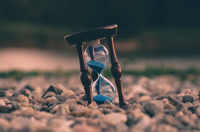 Hourglass in sand
