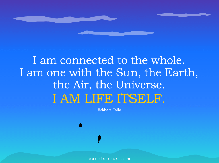 I am connected to the whole. I am one with the Sun, the Earth, the Air, the Universe. I am Life Itself.