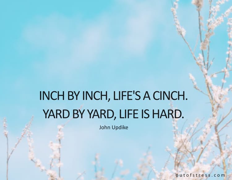 Inch by inch. Life's a cinch. Yard by yard. Life is hard.