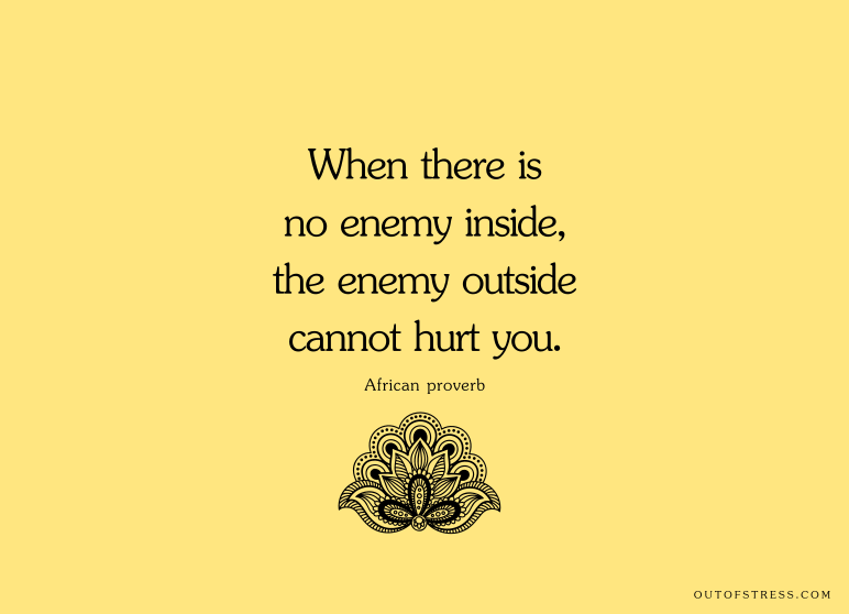 When there is no enemy inside, the enemy outside cannot hurt you.