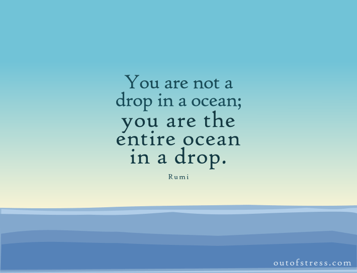 You are not a drop in a ocean, you are the entire ocean in a drop - Rumi