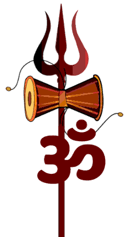OM, Trishul & Damru symbol