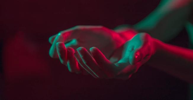Open palms in prayer