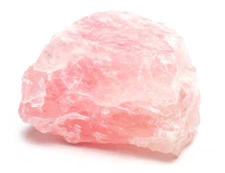 Single rose quartz crystal