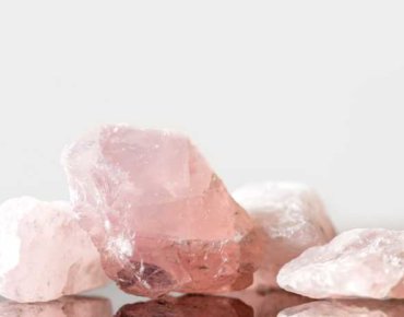 Rose quartz crystals