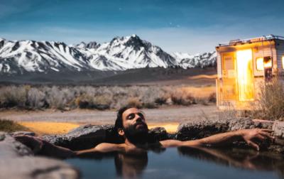 Salt water bath in nature