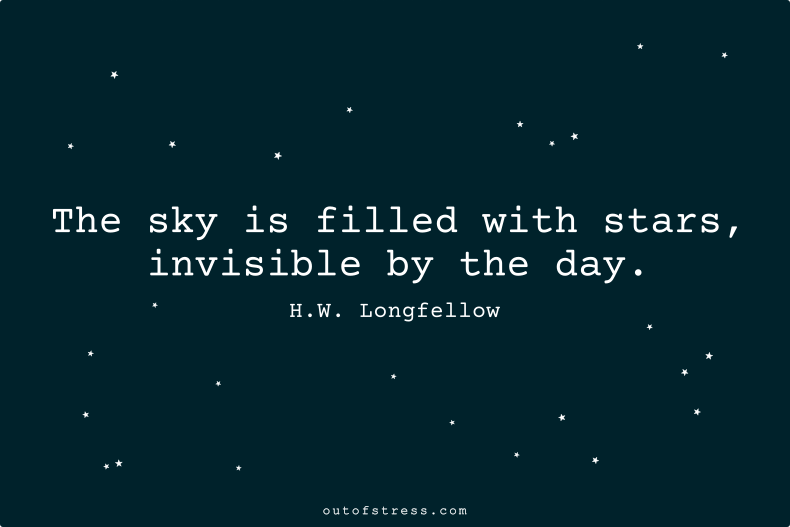 The sky is filled with stars, invisible by day.