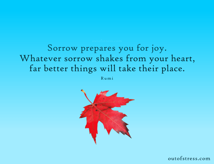 Sorrow prepares you for joy. Whatever sorrow shakes from your heart, far better things will take their place. - Rumi