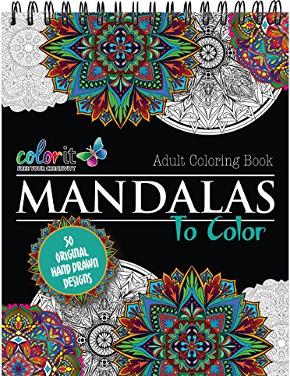 Spiral bound mandala coloring book