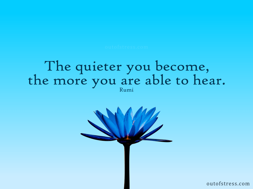 The quieter you become, the more you are able to hear - Rumi