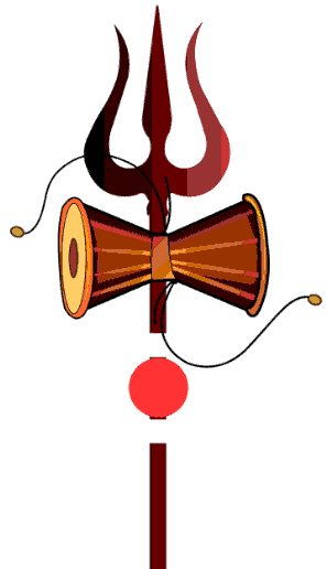 Trishula with damru symbol