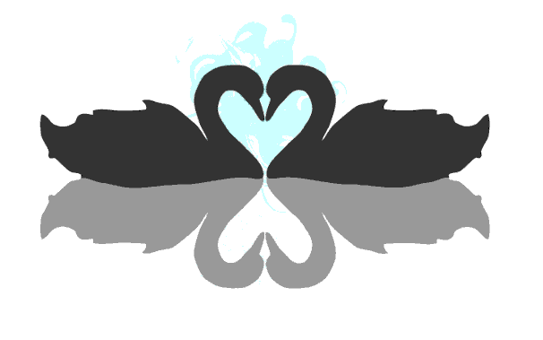 Two swans heart symbol