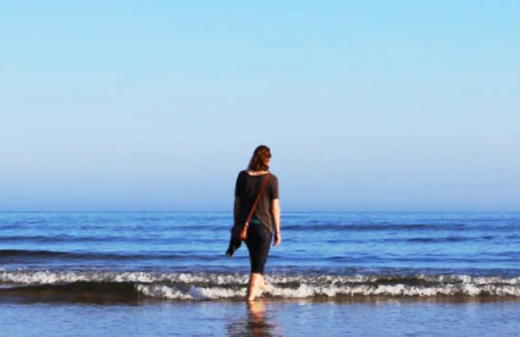Walking along the shore