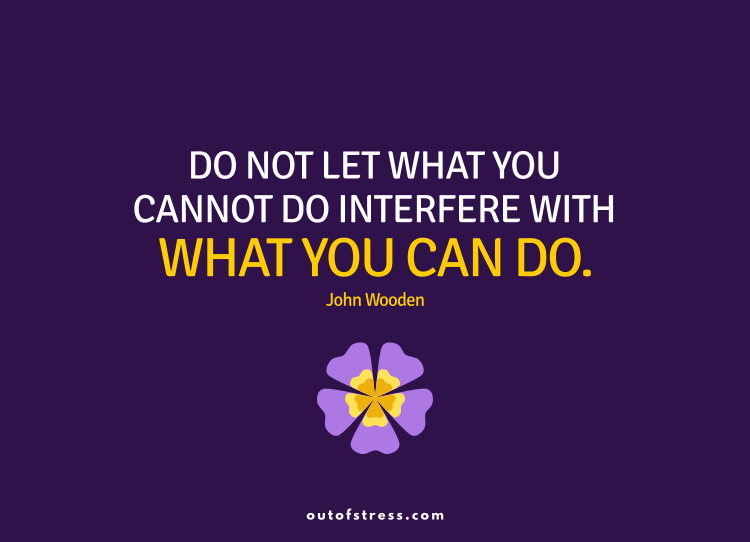 Do not let what you cannot do interfere with what you can do.