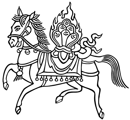 Wind horse shaman symbol