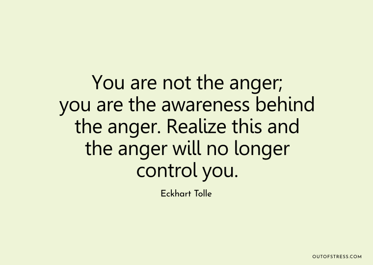 You are not the anger, you are the awareness behind the anger.